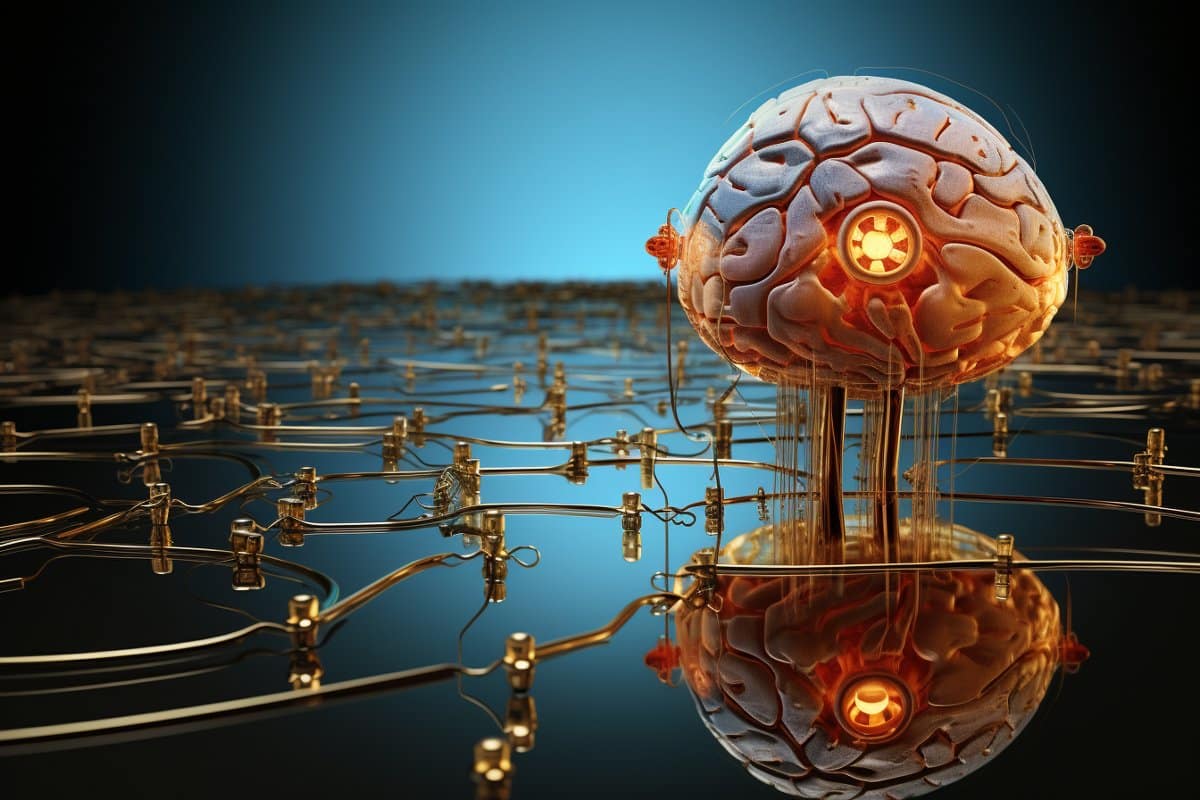 This shows computer chips and a brain.