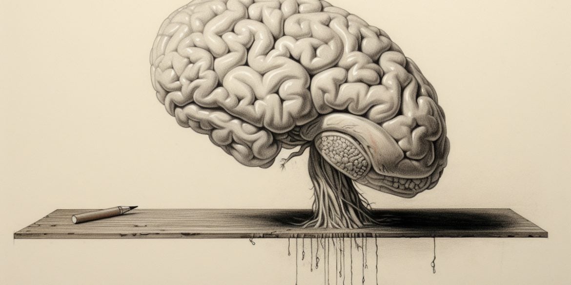 This shows a drawing of a brain.