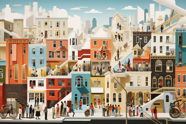 This shows a city.