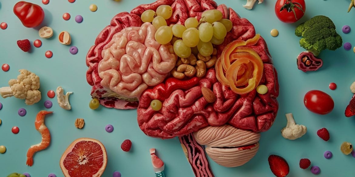 This shows a brain made of food.