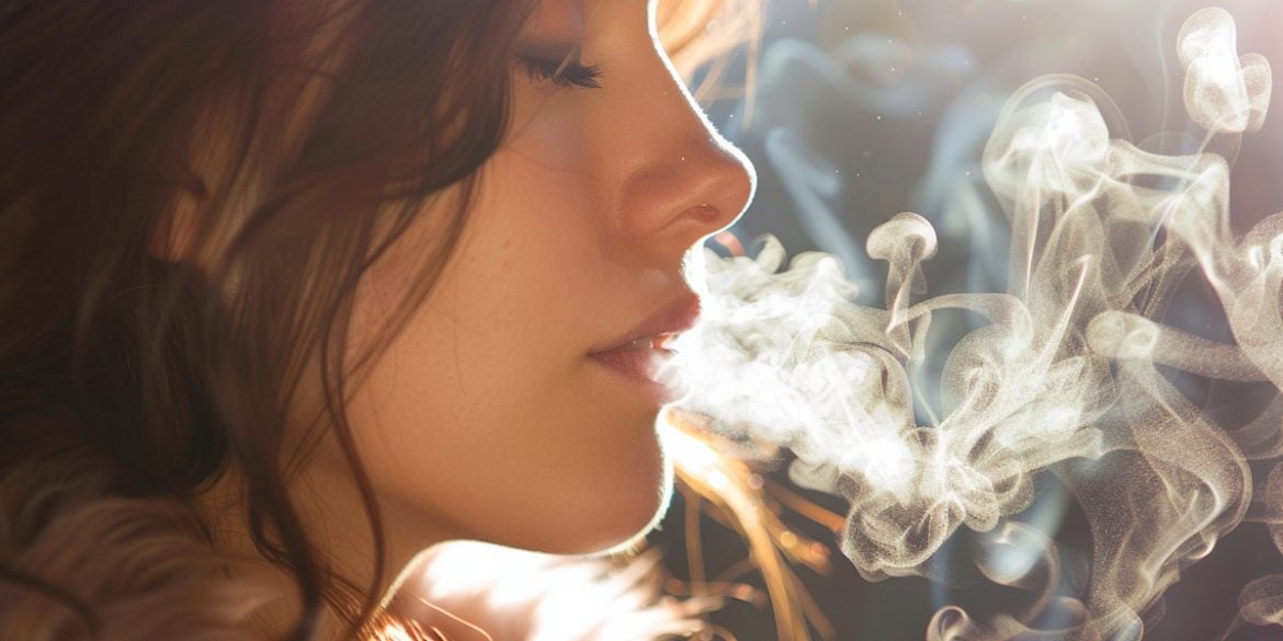 This shows a woman surrounded by smoke.