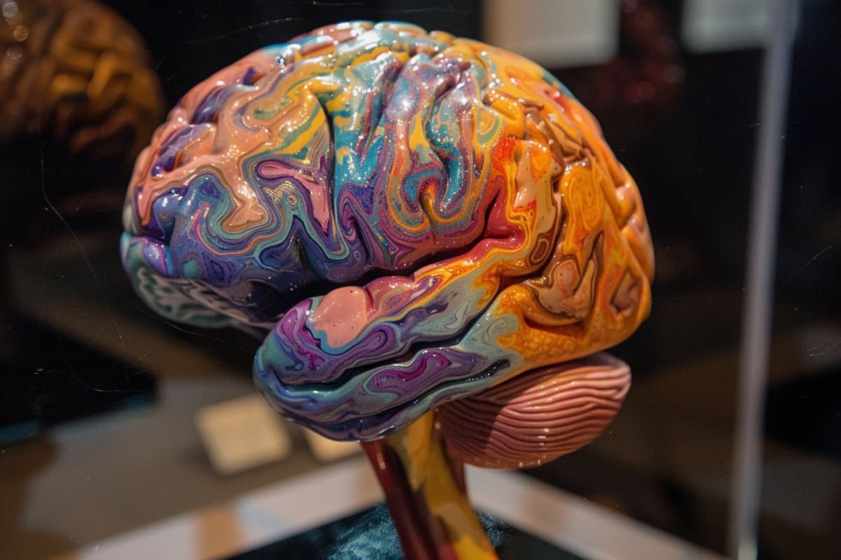 This shows a model of the brain.