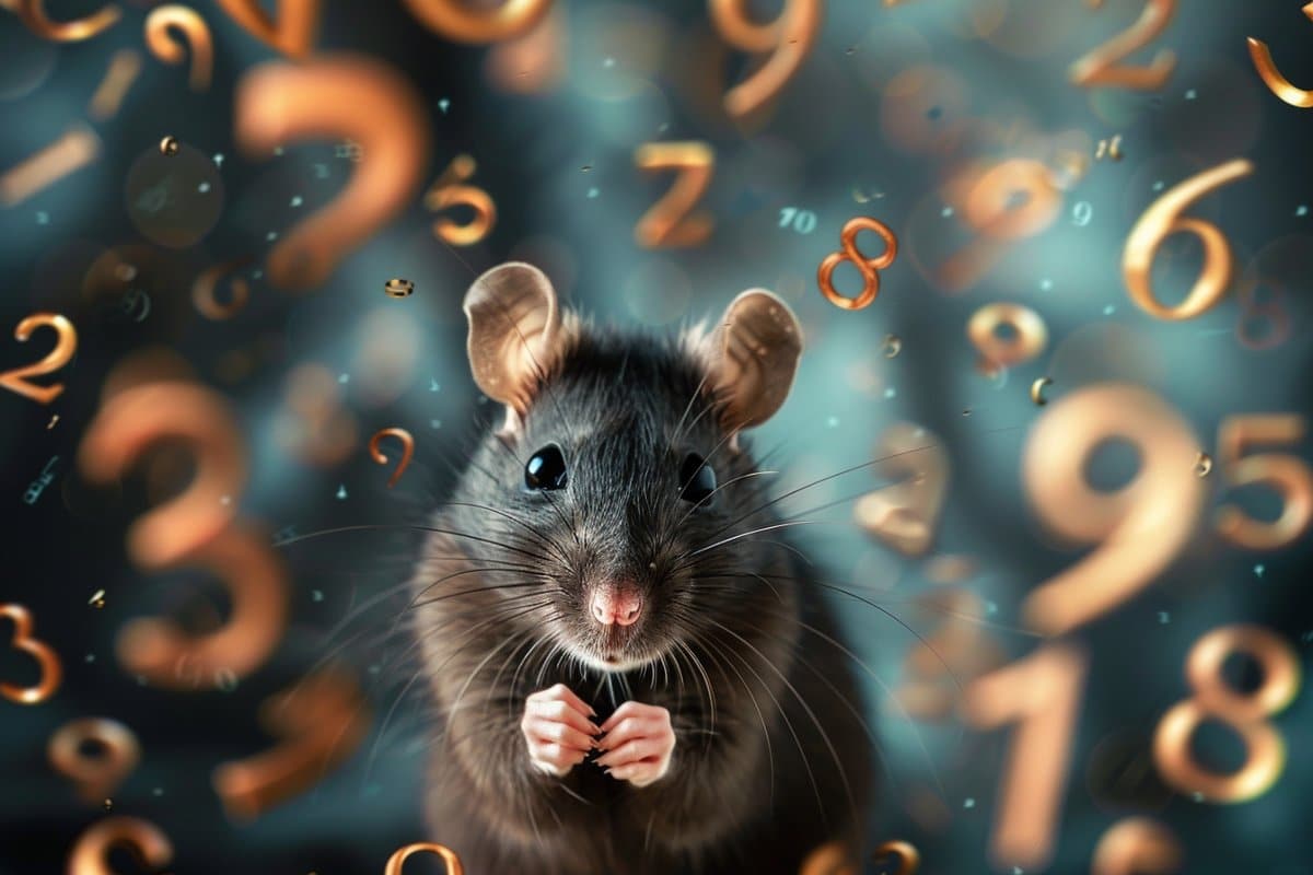 This shows a rat surrounded by numbers.