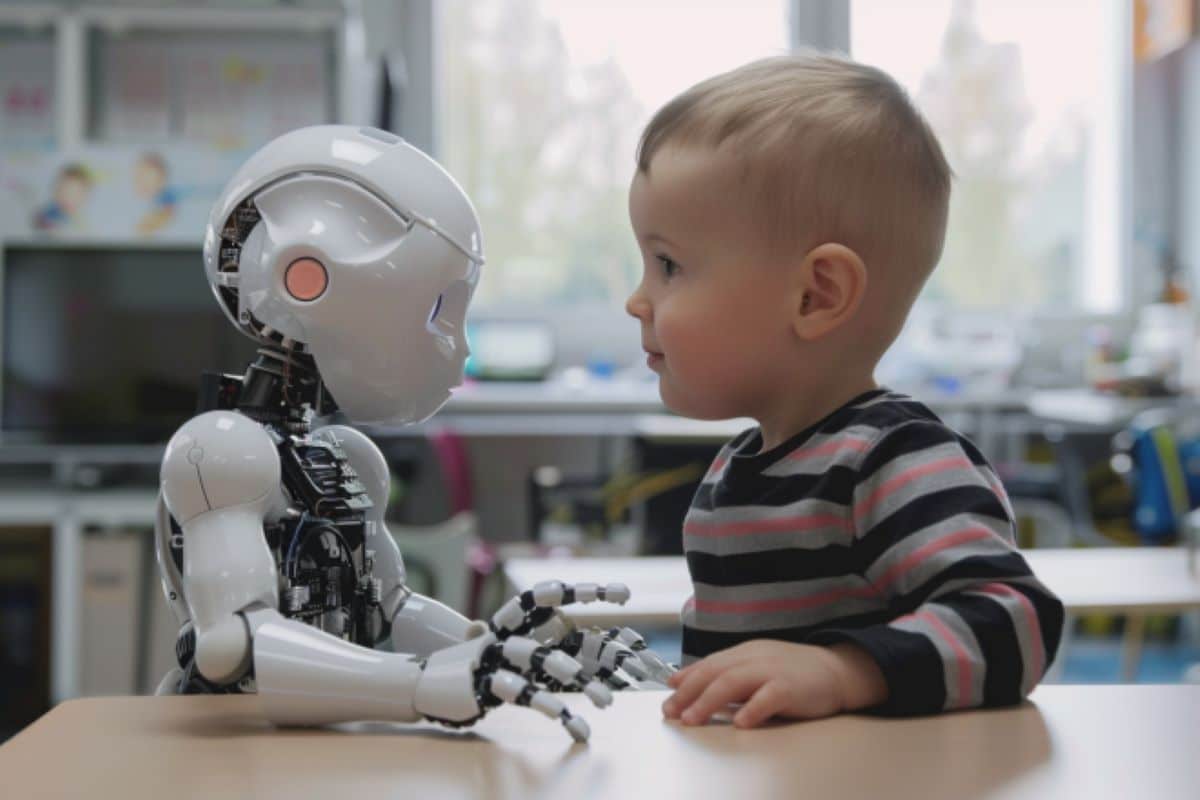 This shows a baby and robot.