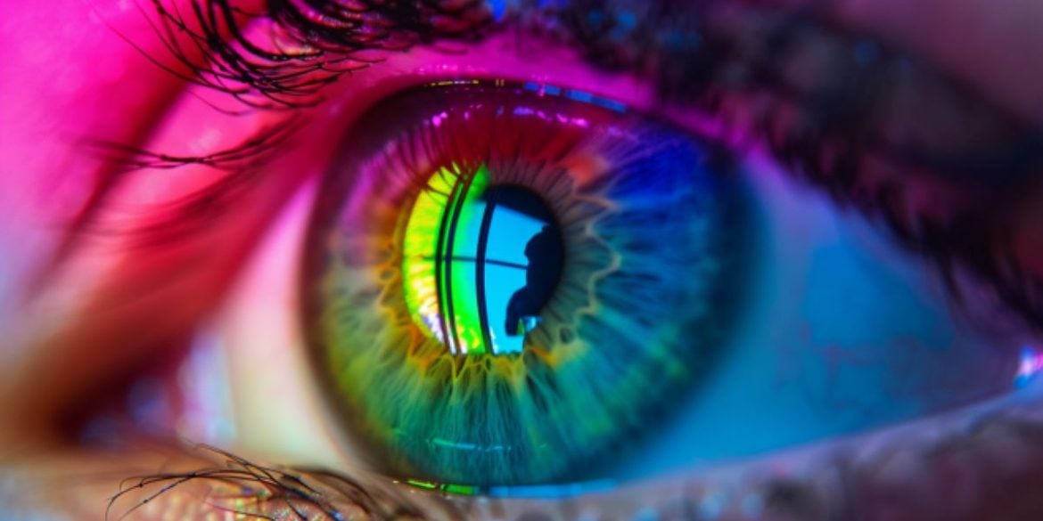 This shows a rainbow colored eye.