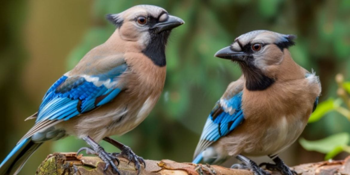 This shows two Jay birds.