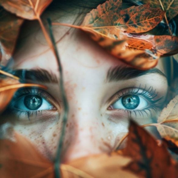 This shows a woman's eyes.