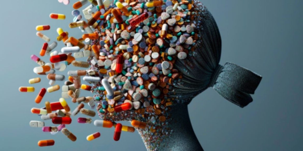 This shows pills and a head.