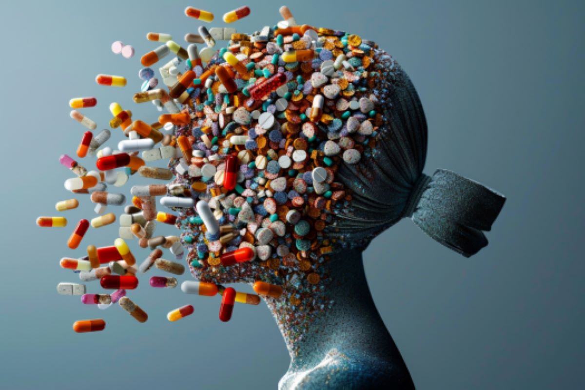 This shows pills and a head.