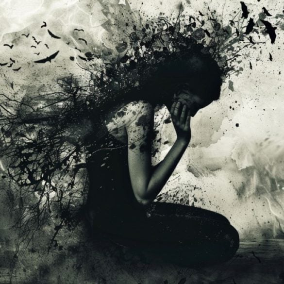 This shows a depressed woman.