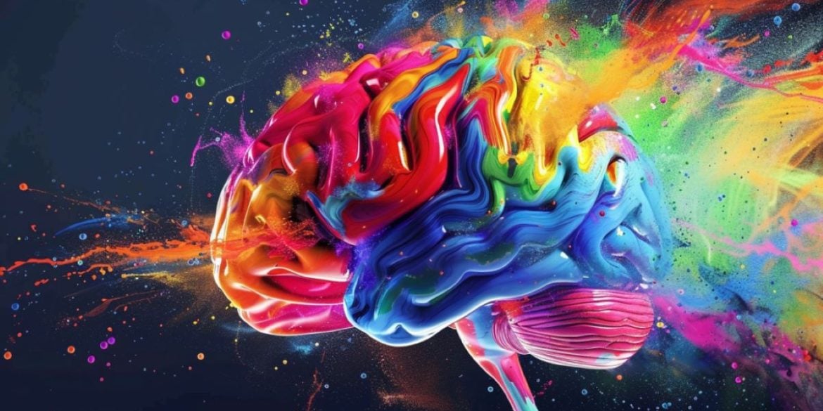 This shows a multicolored brain.