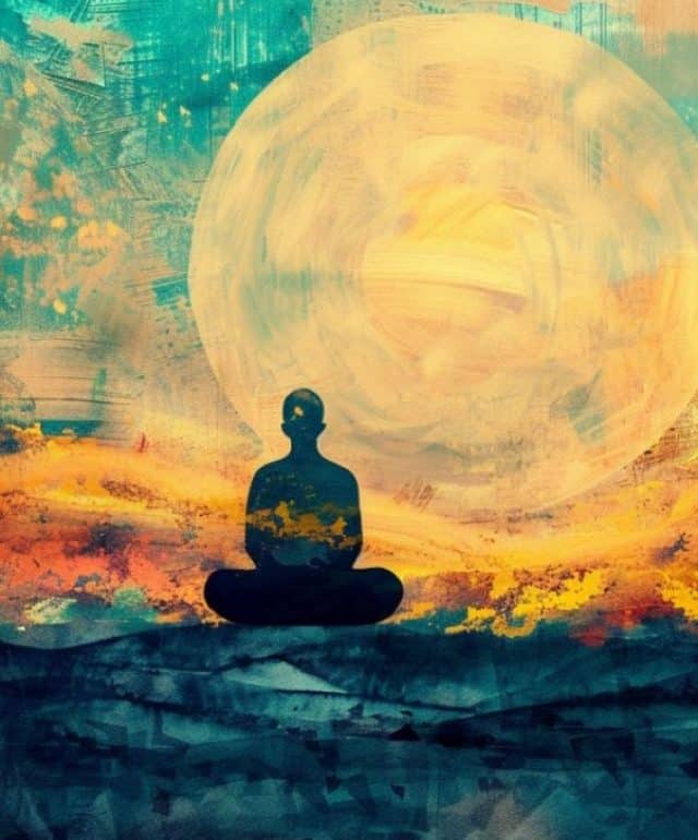 This shows a person meditating.