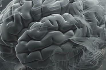 This shows a brain surrounded by smoke.