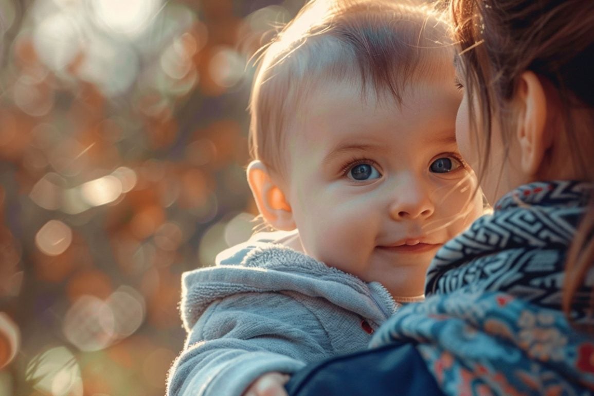 This shows a mother and a baby.