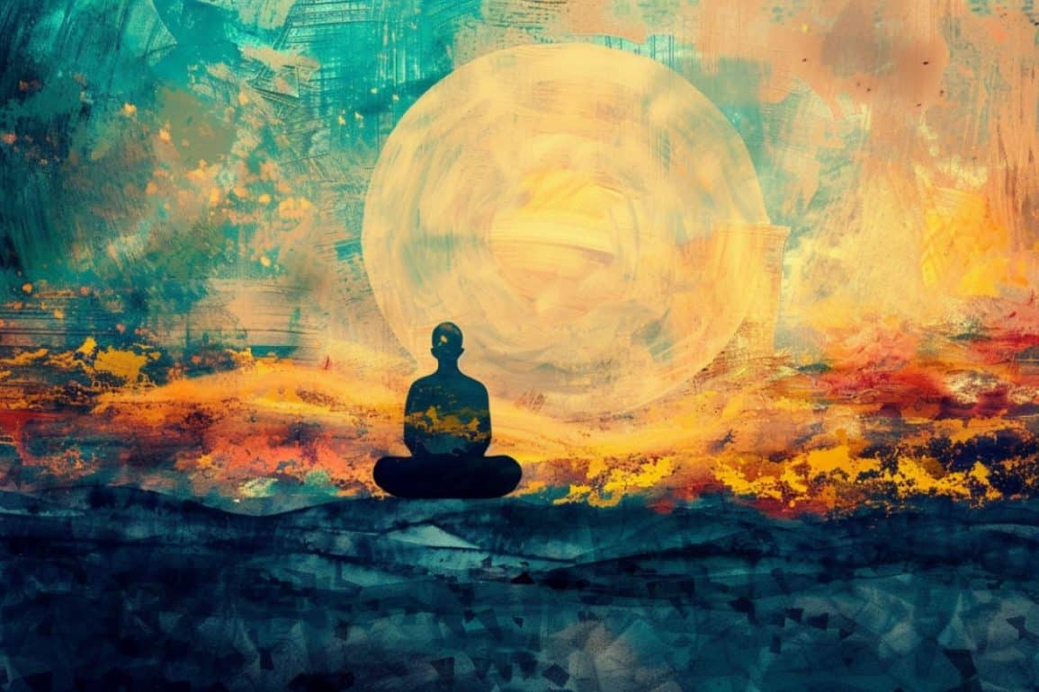 This shows a person meditating.