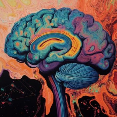 This shows a psychedelic brain.