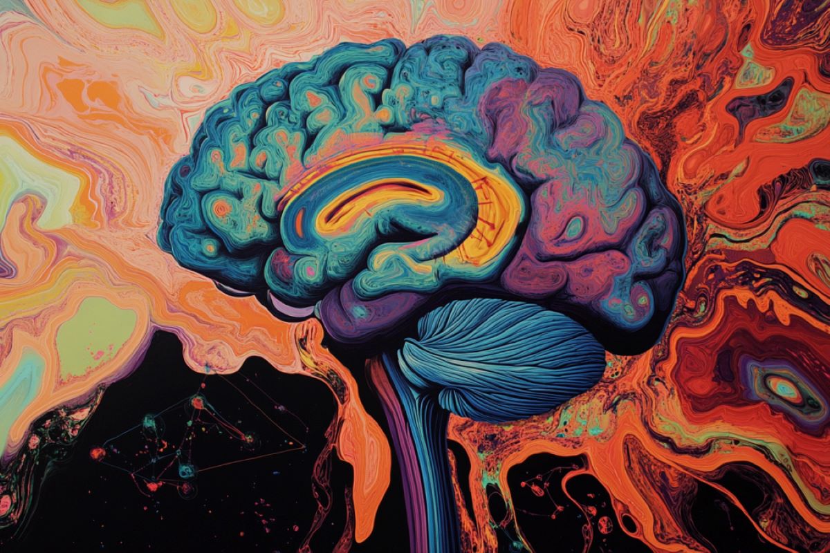 This shows a psychedelic brain.