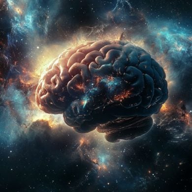 This shows a brain in space.