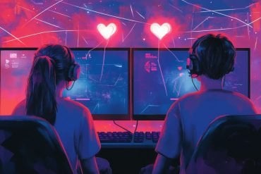 This shows two people gaming.