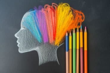 This shows a drawing of a head and pencils.