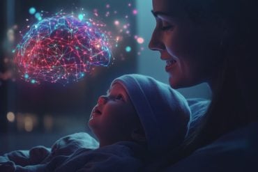 This shows a brain, a mom and a baby.