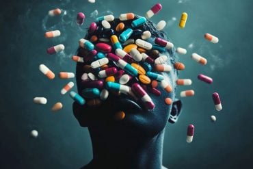 This shows pills and a head.