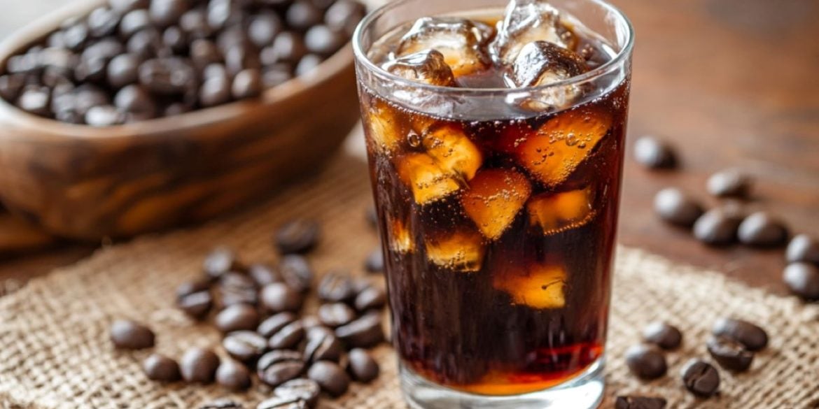 This shows a soda and coffee beans.