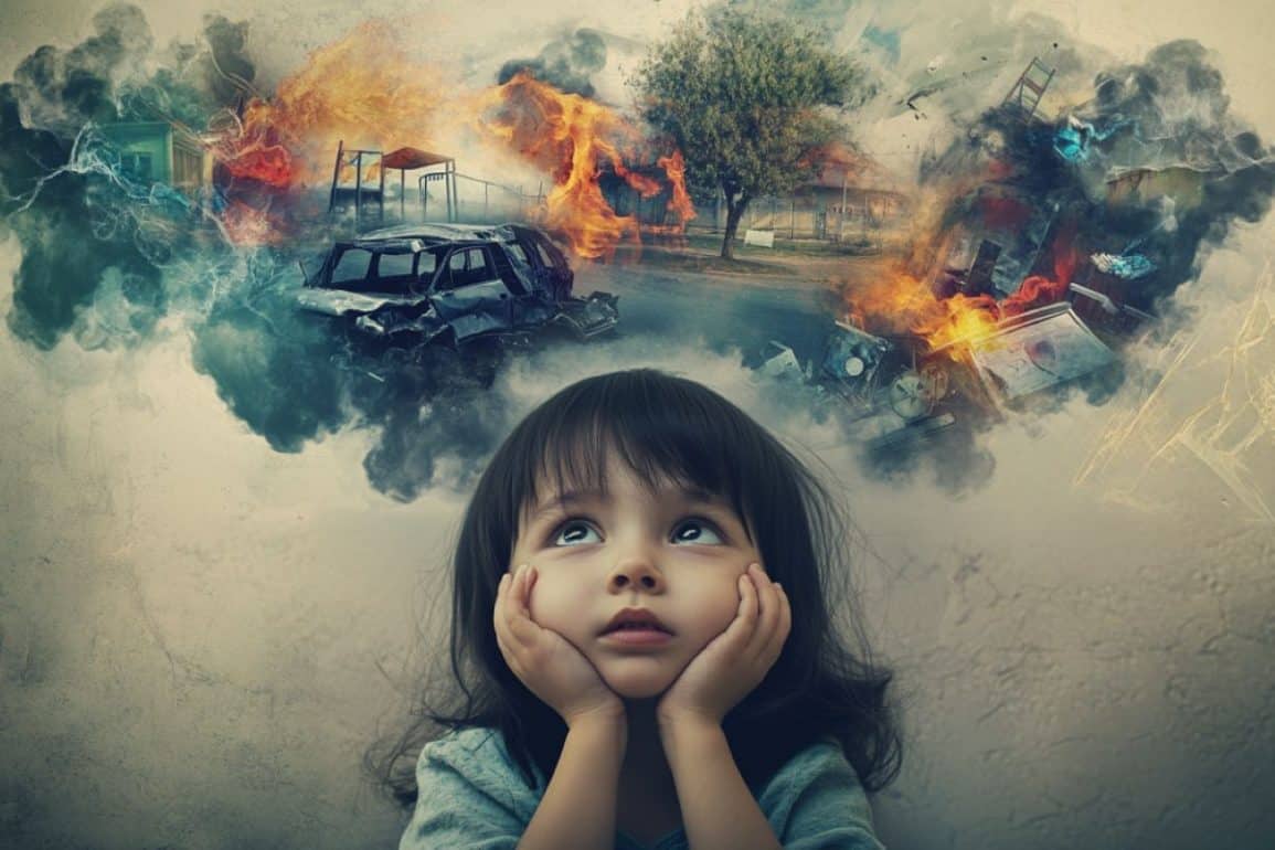 This shows a child thinking about a traumatic event.