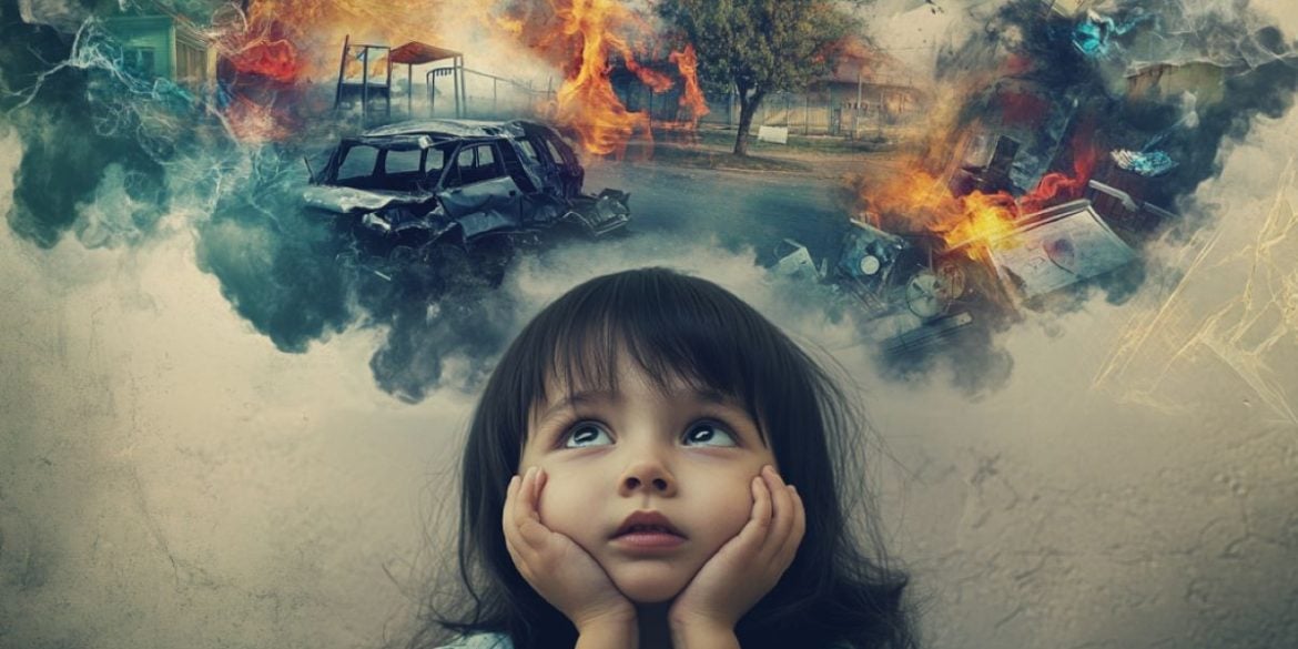 This shows a child thinking about a traumatic event.