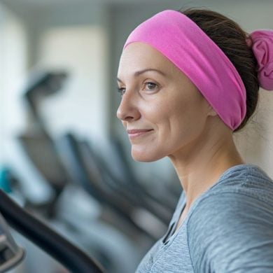 This shows a woman exercising.