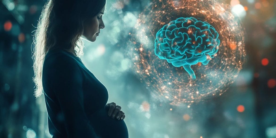 This shows a pregnant woman and a brain.