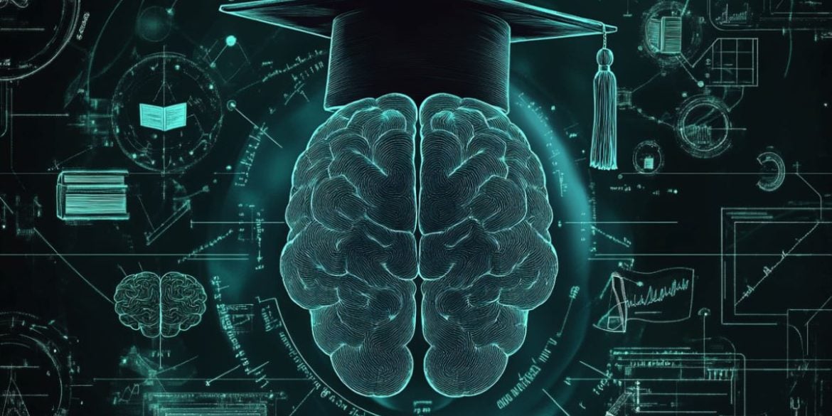 This shows a brain and a graduation cap.