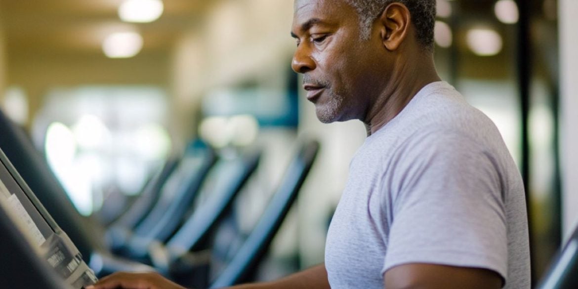 This shows a man exercising.