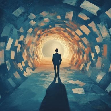 This shows a man in a tunnel.