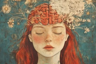 This shows a woman and a brain.