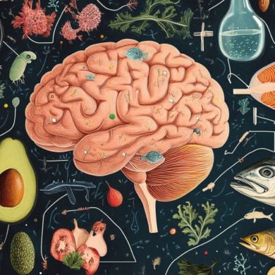 This shows a brain and keto foods.