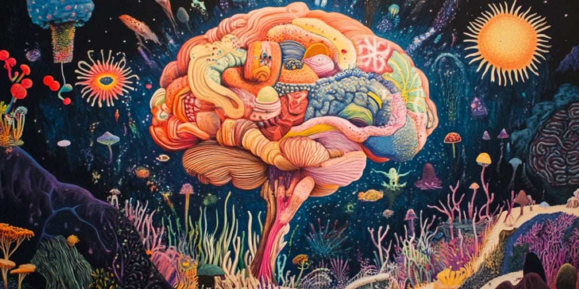 This shows a psychedelic brain.