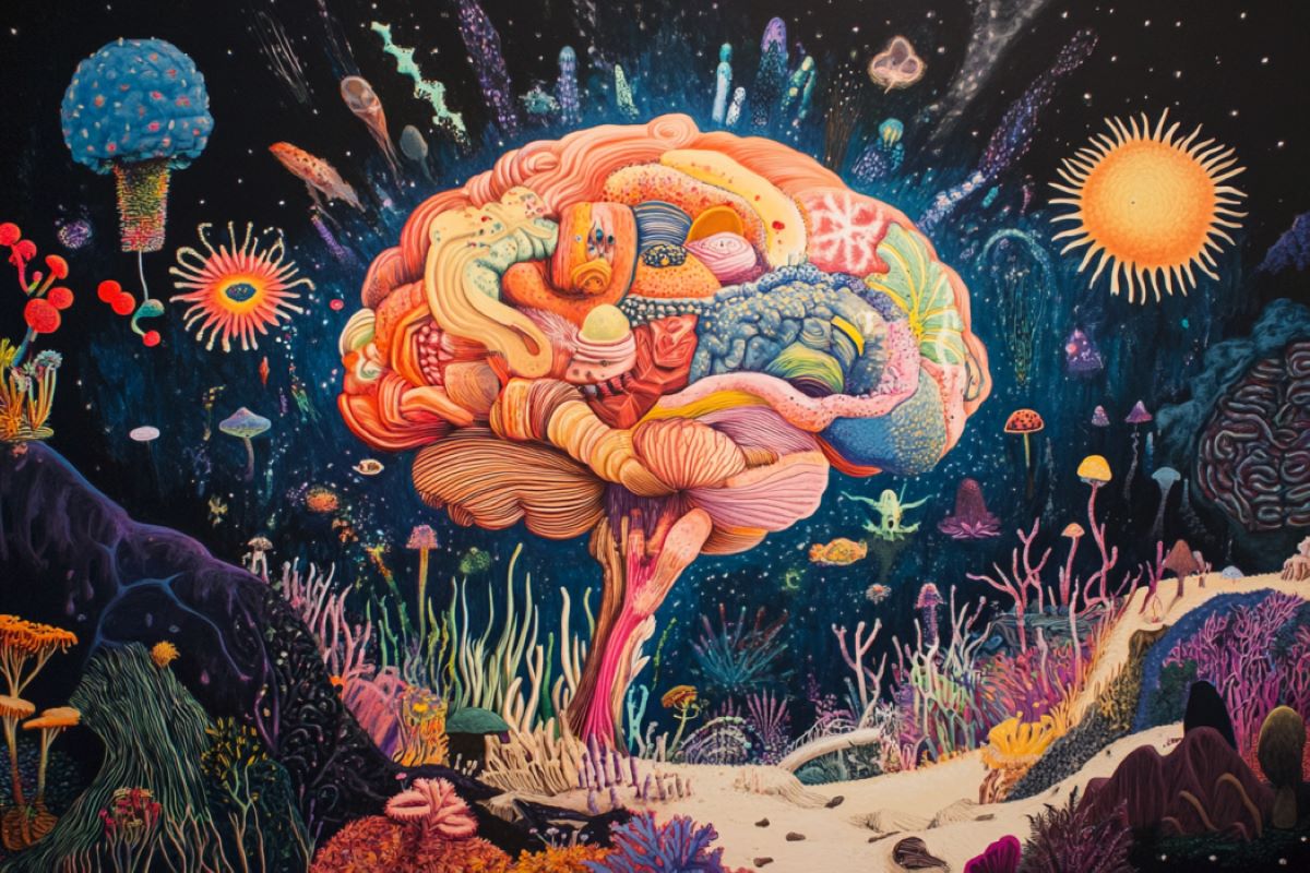 This shows a psychedelic brain.