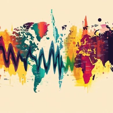 This shows a sound wave and a map.