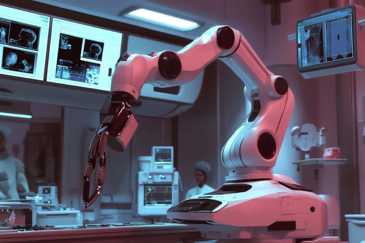 This shows a robotic arm.