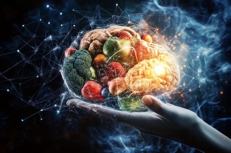 This shows food items shaped into a brain.