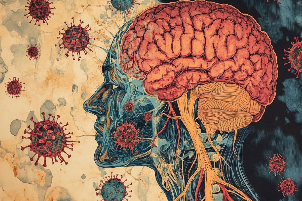 Neuroscientific illustration about Gut Virus and Alzheimer's