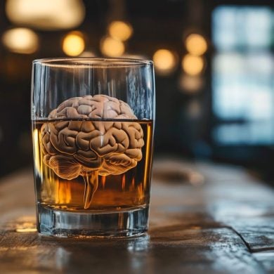 This shows a brain in a glass.