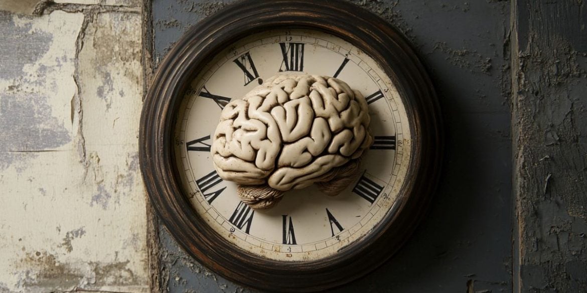 This shows a brain on a clock.