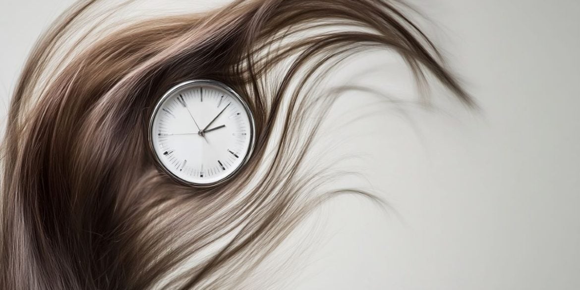 This shows hair and a clock.