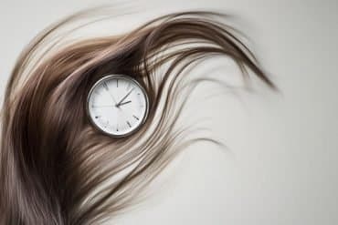 This shows hair and a clock.