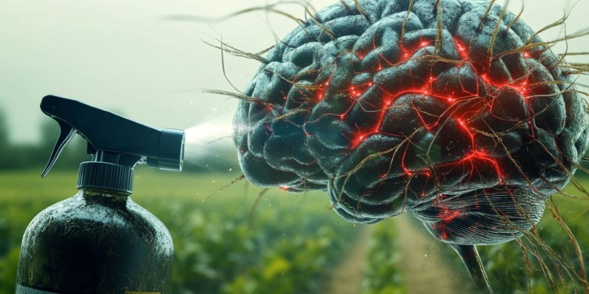 This shows a brain and a bottle of herbicide.