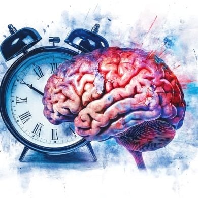 This shows a brain and a clock.