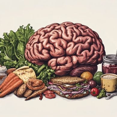 This shows a brain and food.