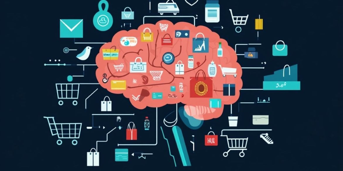 This shows a brain, shopping carts, and bags.